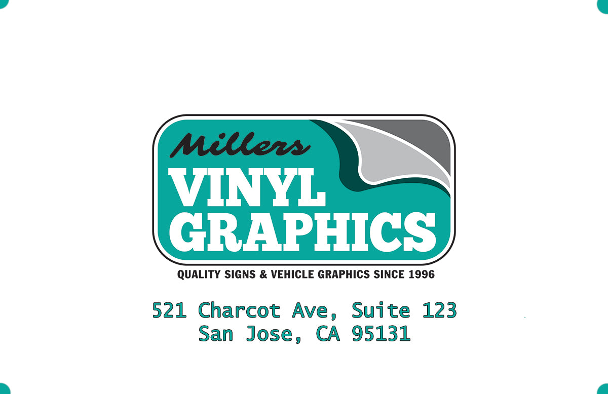 millers vinyl graphics logo address 521 charcot ave san jose california 408-428-9292